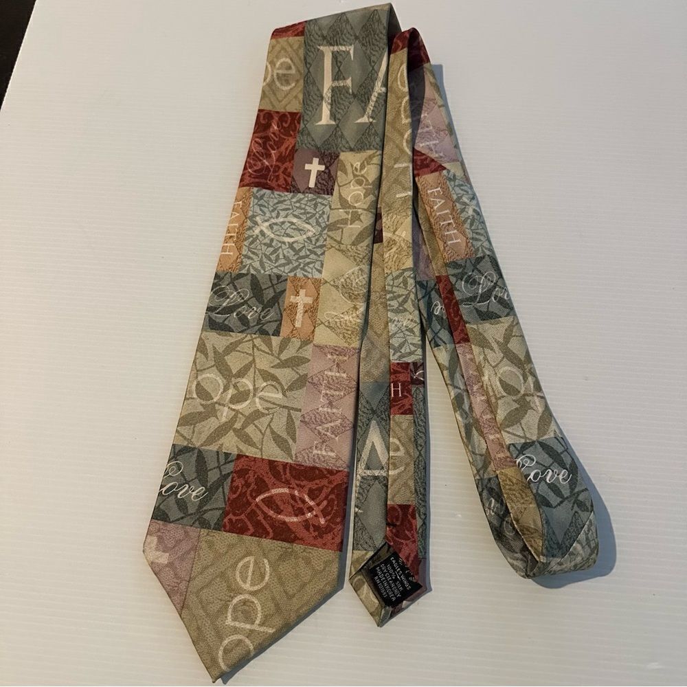 EAGLE WINGS FAITH, HOPE, LOVE Men’s tie 100% silk